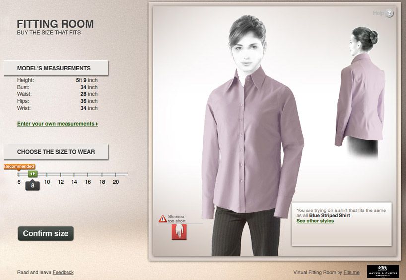 Mode-Onlineshop: Virtuelle Kleideranprobe / Schaufenster